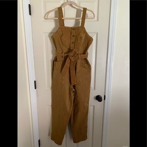 Camel Colored Denim Overalls
